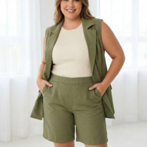 Conjunto colete Max e bermuda em tecido Marant